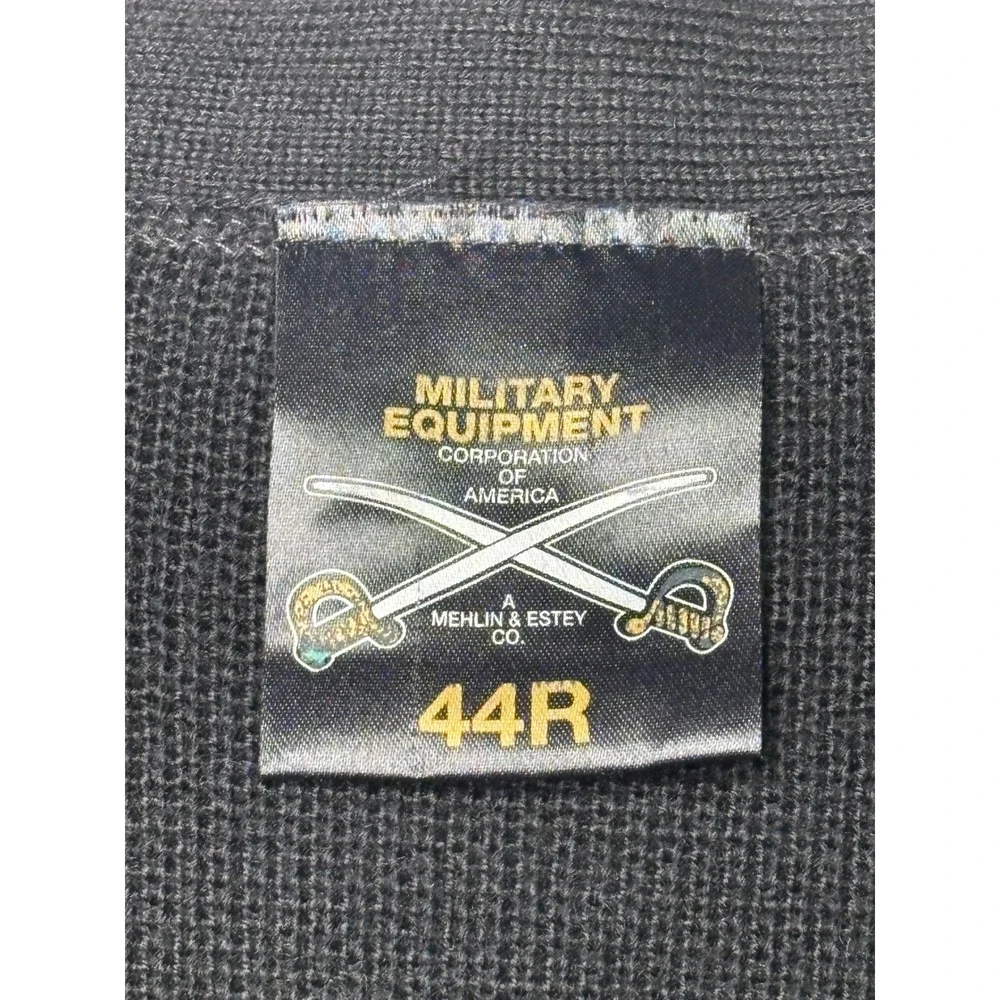 Military Equipment Corporation of America Black Wool Blend V‎ Neck Cardigan 44R